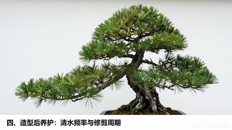 黑松风动式造型技巧_黑松拉枝角度间距数据_风动式造型黑松制作方法